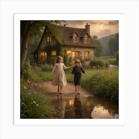 Cottage In The Woods Art Print