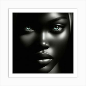 Black Woman With Green Eyes 18 Art Print