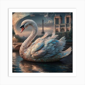 Paris Swan Art Print