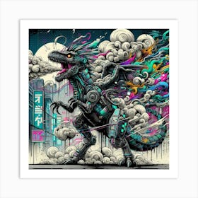 Dragon In The City Art Print