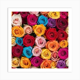 Colorful Roses Background 16 Art Print