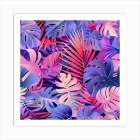 Tropical Leaves Seamless Pattern 12 Art Print