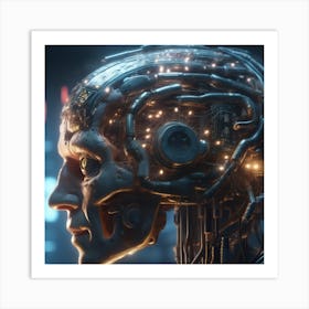 Cyborg Head 16 Art Print