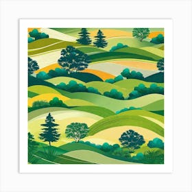 Landscape With Trees Art Print