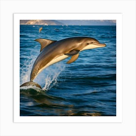 Dolphin Leaping Out Of The Water Art Print