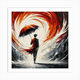 Man With An Umbrella 1 Art Print