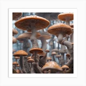 Mushroom forest Art Print