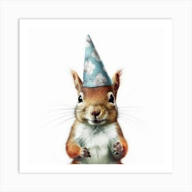 Squirrel In A Party Hat 2 Art Print