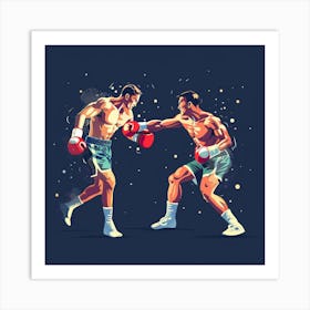 Two Boxers Fighting Art Print