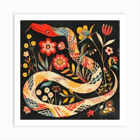 Snake In The Garden Art Print