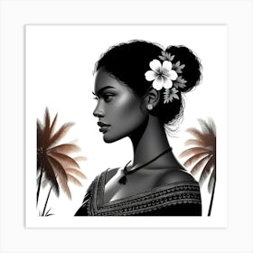 Hawaiian Girl Art Print