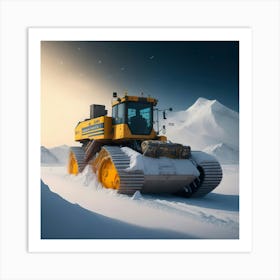 Buldozer Snow (14) Art Print