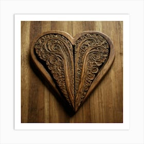 Heart Shaped Carving Art Print