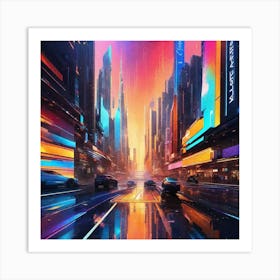 Futuristic City 167 Art Print