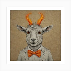 Goat In A Suit 7 Art Print