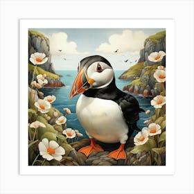 Puffin art print Art Print