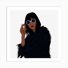 Woman Smoking A Cigarette Art Print