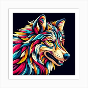 Colorful Wolf 1 Art Print