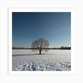 Lone Tree In The Snow Art Print