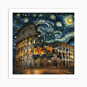 Starry Night In Rome Art Print