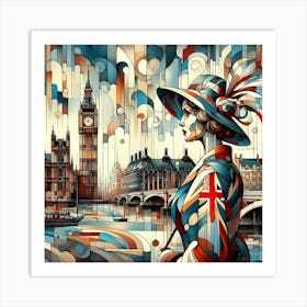 Abstract Art English lady in London 6 Art Print