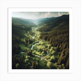 Aerial View Of A Forest Art Print