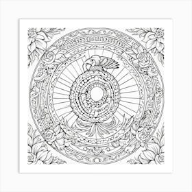 Buddhist Coloring Page Art Print