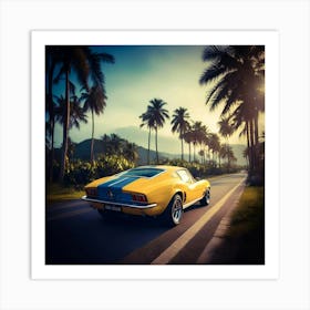 Yellow car 2 Art Print