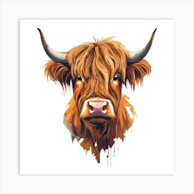 Highland Cow Vibrant Art Print