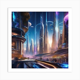 Futuristic City 1 Art Print