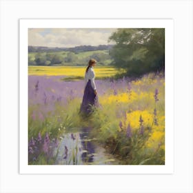 Girl In A Field 3 Art Print