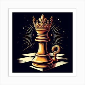 Chess Piece With Crown Art Print