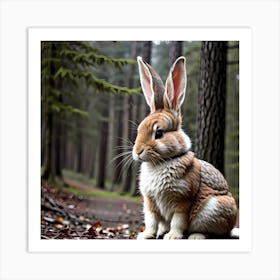 Rabbit In The Forest Art Print