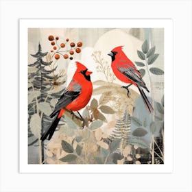 Bird In Nature Northern Cardinal 2 Art Print