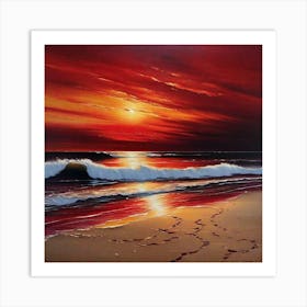 Sunset At The Beach 220 Art Print