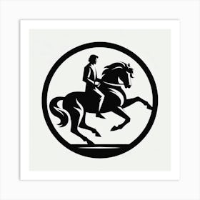 A man riding a horse 2 Art Print