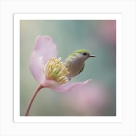 A Close Up Of A Delicate Bird Bud Just Beginning To Bloom, With Soft Petals And Hints Of Vibrant Col (3) Art Print