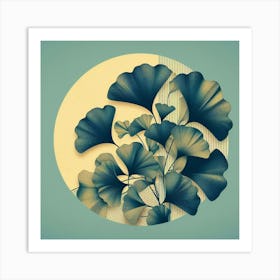 Aesthetic style, Tropical leaves of ginkgo biloba 1 Art Print