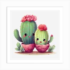 Kawaii Cactus 5 Art Print