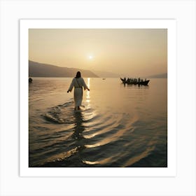 Jesus Walking In The Water 8 Art Print