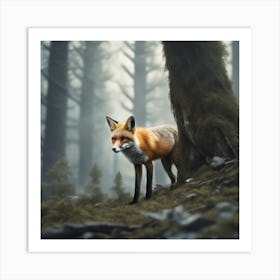 Red Fox In The Forest 24 Art Print