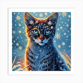 Snow Cat 2 Art Print