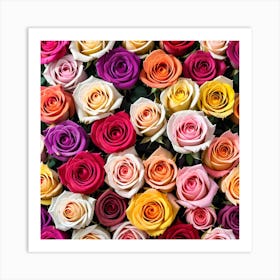 Colorful Roses Background 10 Art Print