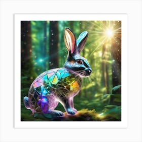 Bunny In Forest Broken Glass Effect No Background Stunning Something That Even Doesnt Exist My (2) Art Print