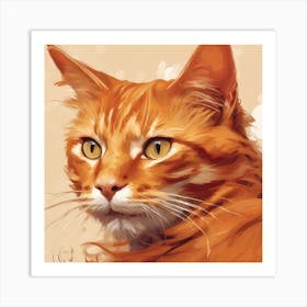 Orange Cat Art Print (1) Art Print