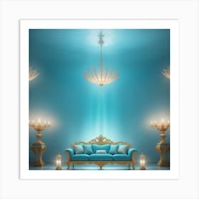 Underwater Palace Living Room Art Print