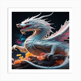 White Dragon Art Print