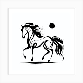 Horse In Black And White 1 Art Print