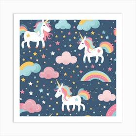 Unicorns In The Sky Art Print