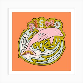 Pisces Dolphin Art Print